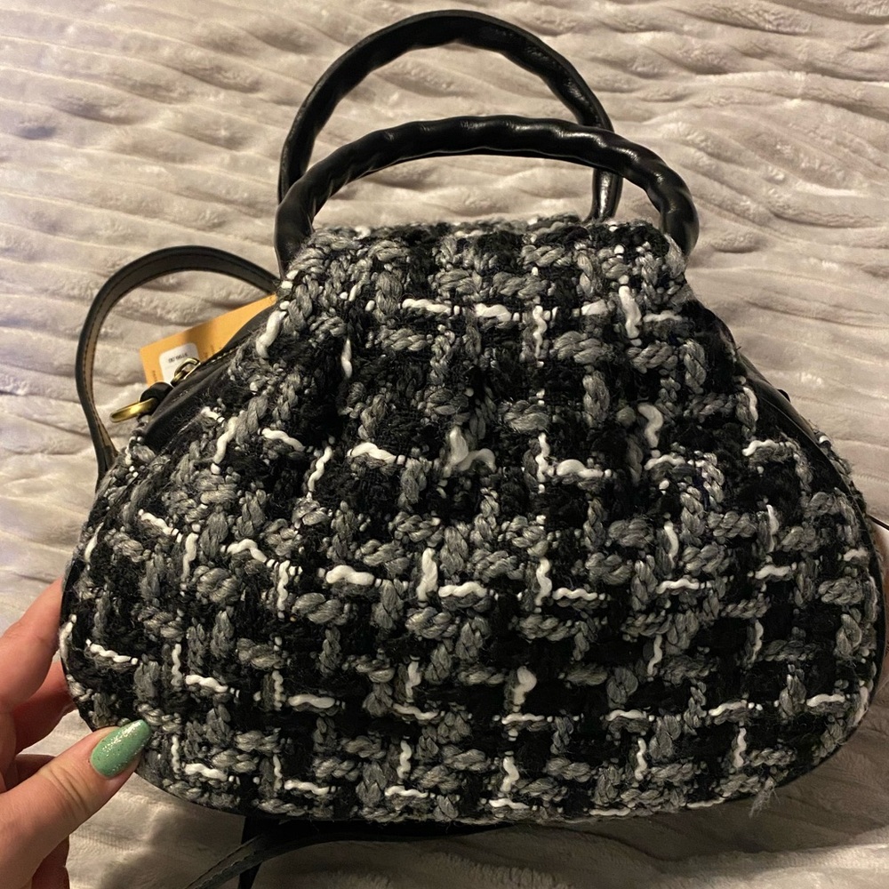 Patricia Nash Retro Black and White Woven Handbag